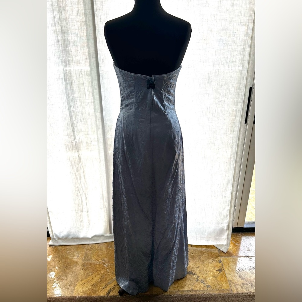 Jessica McClintock Blue Strapless Embroidered Gown Sz 10 Fits 6 NWT Formal Prom - Picture 5 of 13